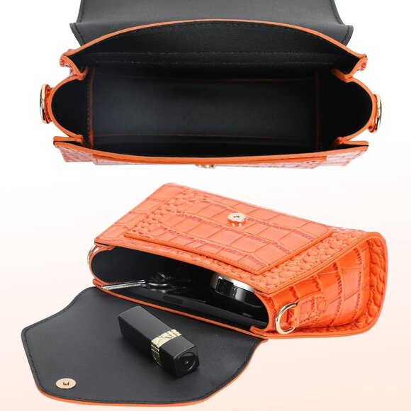 Crocodile Crossbody Shoulder Bags for Women, Small Trendy Purse for Phone, Women - Picture 8 of 8